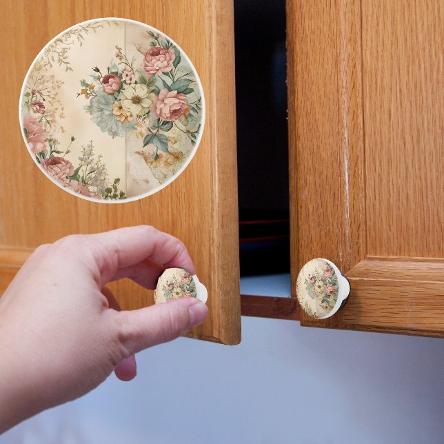 Whimsistische Viktorianische Rose Keramikknauf (Von Creator hochgeladen)