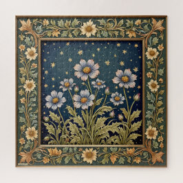 Whimsistische Wildblume Abend Jugendstil Puzzle