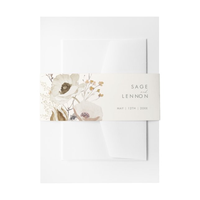 Whimsistische Wildblume | Einladung von Elfenbein  Einladungsbanderole (Vorderseite Beispiel)