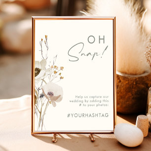Whimsistische Wildblume Elfenbein Oh Snap Hashtag  Poster