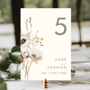 Whimsistische Wildblume   Elfenbeinküste Tischnumm Tischnummer