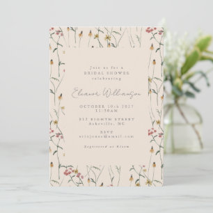 Whimsistische Wildblume Floral Boho Brautparty Einladung