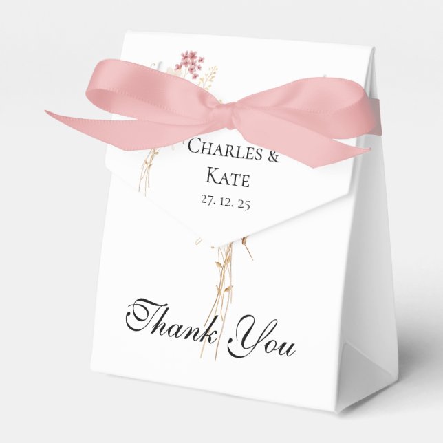 Whimsistische Wildblume Frühjahr Sommer Hochzeit i Geschenkschachtel (Vorderseite)