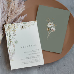 Whimsistische Wildblume   Hochzeitsempfang für Elf Begleitkarte