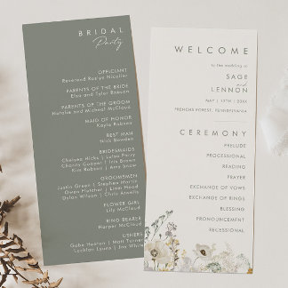 Whimsistische Wildblume | Hochzeitsprogramm für El Programm
