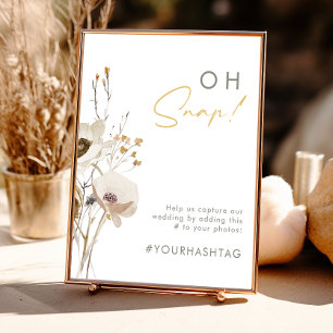 Whimsistische Wildblume Oh Snap Hashtag Poster