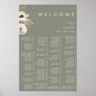 Whimsistische Wildblume   Platz Alphabetische Sitz Poster