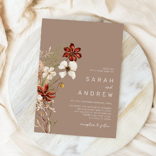 Whimsistische Wildblume   Trockene Blume Hochzeit Einladung