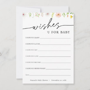 Whimsistische Wildblume wünscht eine Babykarte Einladung