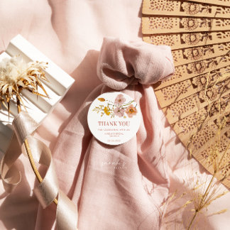 Whimsistische Wildblumen, Bohemische Blume Runder Aufkleber