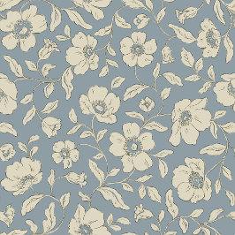 Whimsy Anemones Dusty Blue Wrapping Paper Geschenkpapier