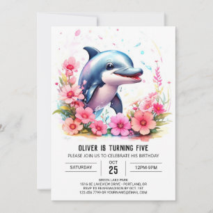 Whimsy Baby Dolphin Einladung zum Geburtstag