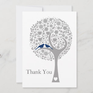 Whimsy Baum Marine blauen Liebhaber Hochzeit Viele Dankeskarte