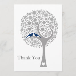 Whimsy Baum Marine blauen Liebhaber Hochzeit Viele Dankeskarte