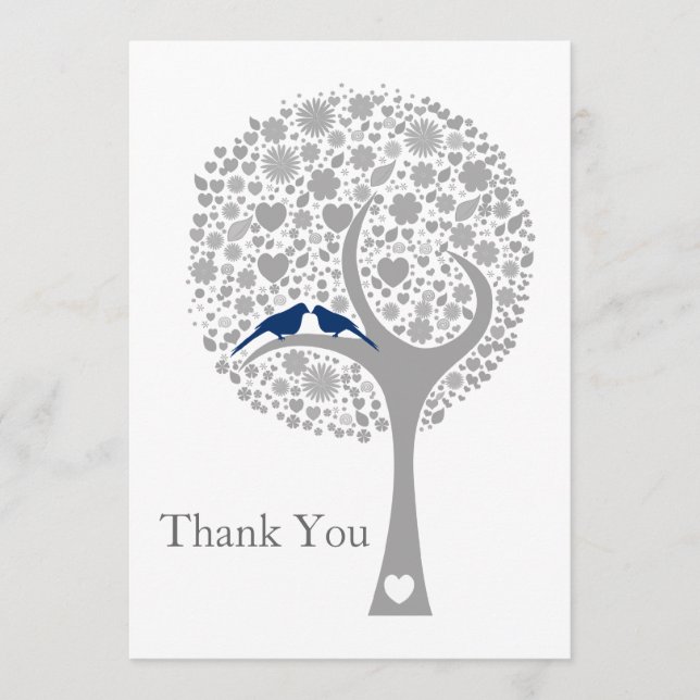 Whimsy Baum Marine blauen Liebhaber Hochzeit Viele Dankeskarte (Vorderseite)