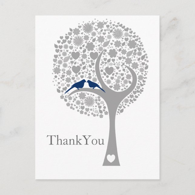Whimsy Baum Marine blauen Liebhaber Hochzeit Viele Postkarte (Vorderseite)