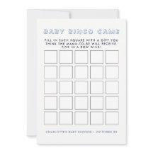 Whimsy Blue Elephant | Baby Shooter Bingo Game
