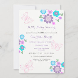 Whimsy Butterfly Blume GRILLEN Backyard Baby Shoot Einladung