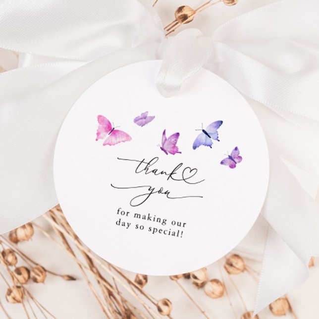 Whimsy Butterfly Brautparty Fevor Tags Geschenkanhänger (Von Creator hochgeladen)