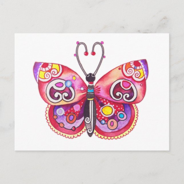 Whimsy Butterfly Postcard Postkarte (Vorderseite)