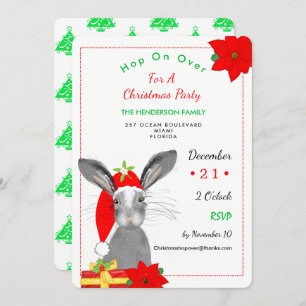 Whimsy Christmas Rabbit Woodland Animal Invasion Einladung
