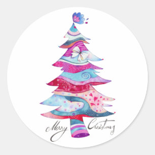 Whimsy Christmas Tree Runder Aufkleber