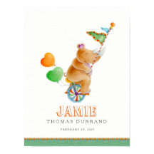 Whimsy Circus brauner Nashorn auf einem Einrad-Kin