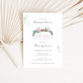 Whimsy Colorful Illustrated Rehearsal Dinner Einladung
