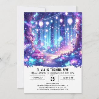 Whimsy Custom Woodland Digital Geburtstag Einladung