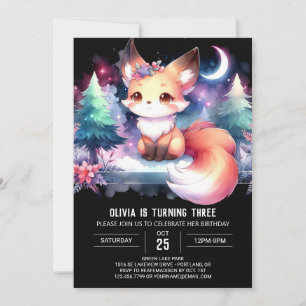 Whimsy Digital Fox Geburtstag Einladung