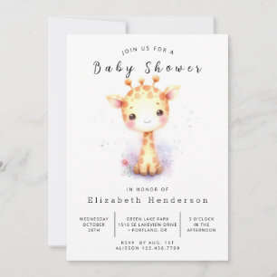 Whimsy Digital Giraffe Baby Dusche Einladung