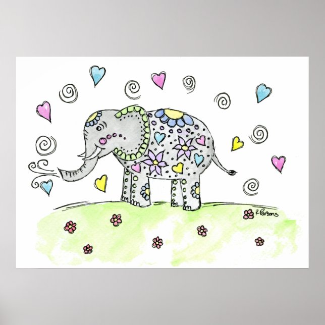 Whimsy Elephant Poster (Vorne)