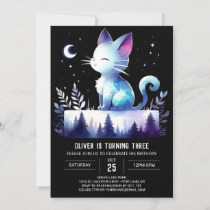 Whimsy Enchanted Cat Birthday Einladung