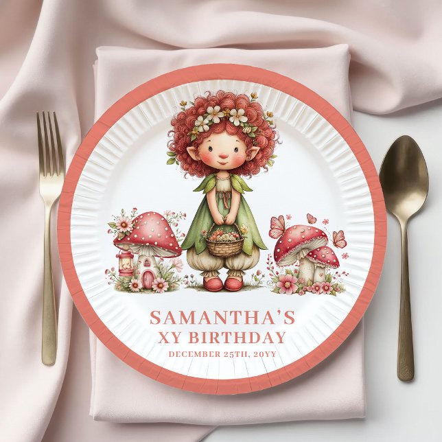 Whimsy Fairy 5. Geburtstag Blush Rosa Teller (Whimsy Fairy 5th Birthday Blush Pink Plates)