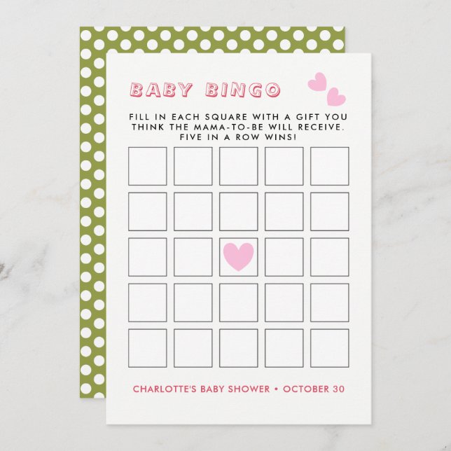 Whimsy Fairy-tale Garden Baby Shower Bingo Game Einladung (Vorne/Hinten)
