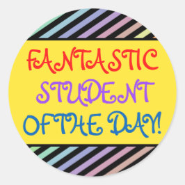 Whimsy "FANTASTISCHER STUDENT DES TAGES!" Aufklebe Runder Aufkleber