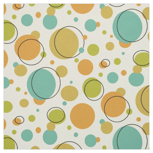 Whimsy farbenfrohe Kreise Mitte Jahrhundert Modern Stoff (Muster)