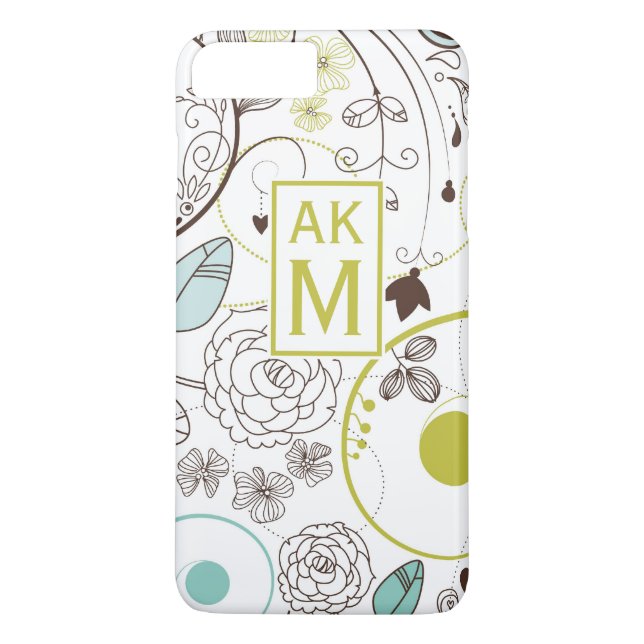 Whimsy Floral Muster Monogram iPhone 7 Plus Fall Case-Mate iPhone Hülle (Rückseite)