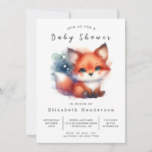 Whimsy Forest Setting Fox Babydusche Einladung