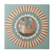 Whimsy Fox Mint Blau Terrakotta Türkis Aqua