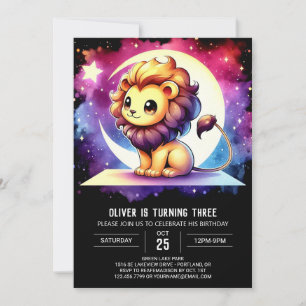 Whimsy Fun Lion Birthday Einladung