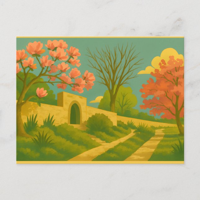 Whimsy Gate - Stilvolle Gartenpfade Postkarte (Vorderseite)