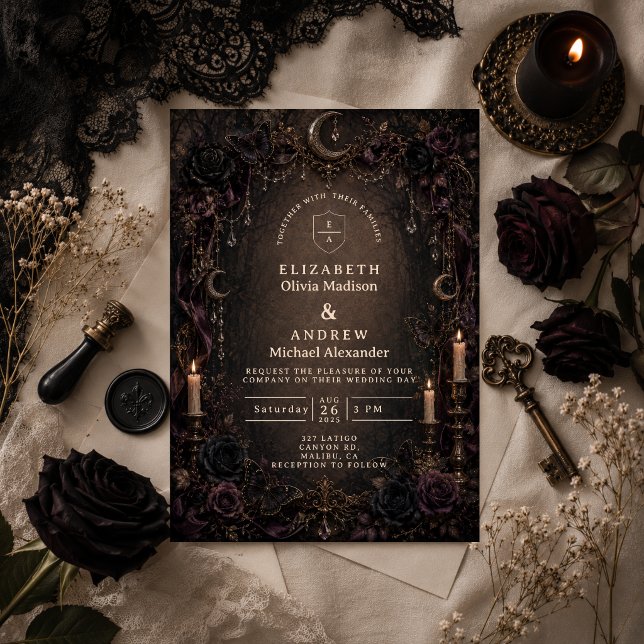 Whimsy-Goth-Hochzeit Einladung (Von Creator hochgeladen)