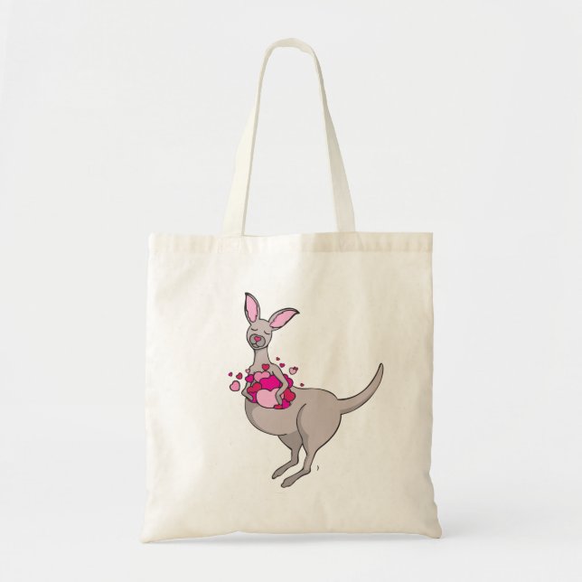 Whimsy graues Känguru mit einer Tasche pouchrosa H (Vorne)
