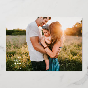 Whimsy Happy Holidays Modern Full Foto Folien Feiertagskarte