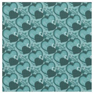 Whimsy Hearts Fabric-Two Tone Aquamarin Stoff