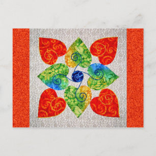 Whimsy Hearts Quilt - Block #1 Postkarte