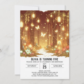 Whimsy Hübsch Woodland Digital Geburtstag Einladung