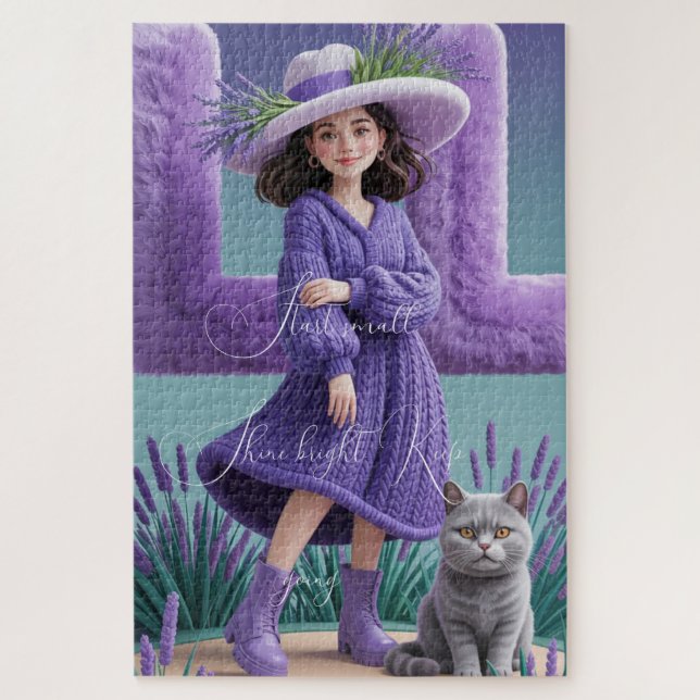Whimsy in Lavender: Ein traumhaftes Puzzle-Fluch Puzzle (Vertikal)