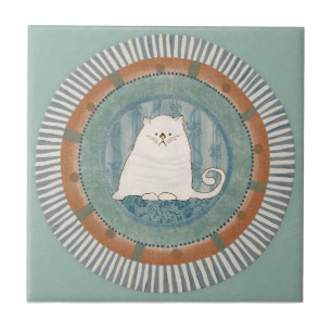 Whimsy Katzenminze Blau Terrakotta Aqua Türkis Fliese